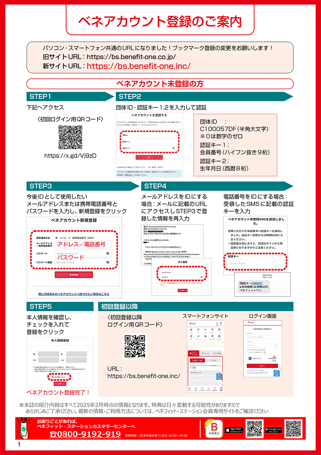 ベネアカウント登録のご案内